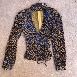 Revolve velvet leopard top